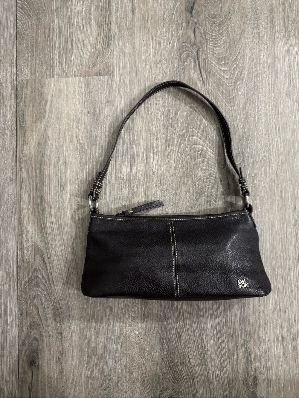 The Sak Small Leather Baguette / Demi Shoulder Bag.